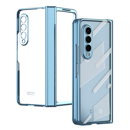 For Samsung Galaxy Z Fold4 5G Electroplating High Transparency Folding Phone Case with Tempered Glass Film