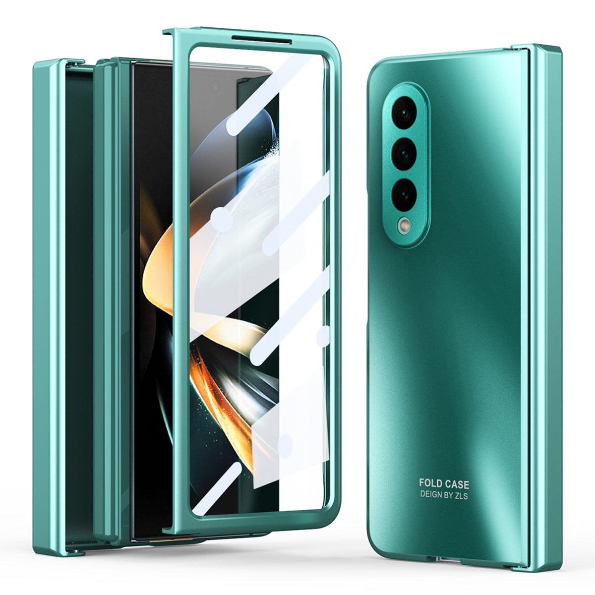 For Samsung Galaxy Z Fold4 5G Hard PC Phone Case Anti-Drop Protective Phone Shell Cover with Screen Film