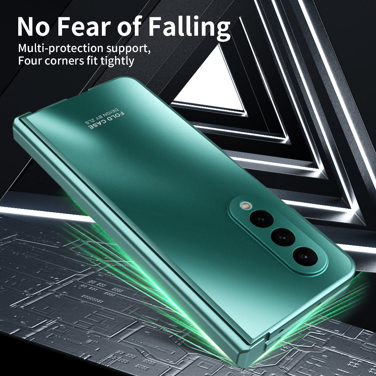 For Samsung Galaxy Z Fold4 5G Hard PC Phone Case Anti-Drop Protective Phone Shell Cover with Screen Film