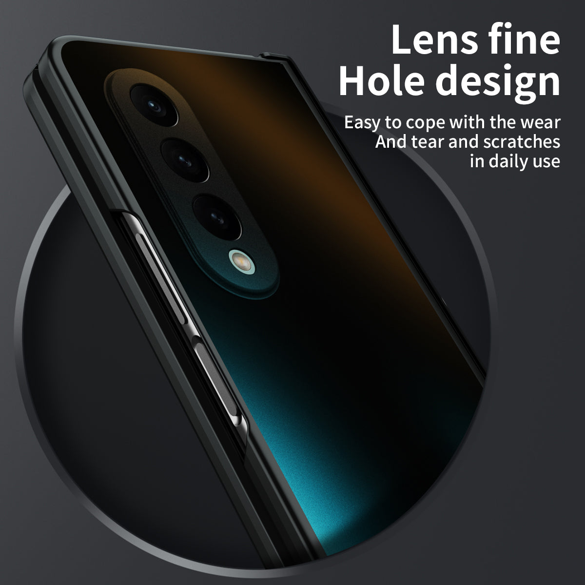 For Samsung Galaxy Z Fold4 5G Hard PC Phone Case Anti-Drop Protective Phone Shell Cover with Screen Film