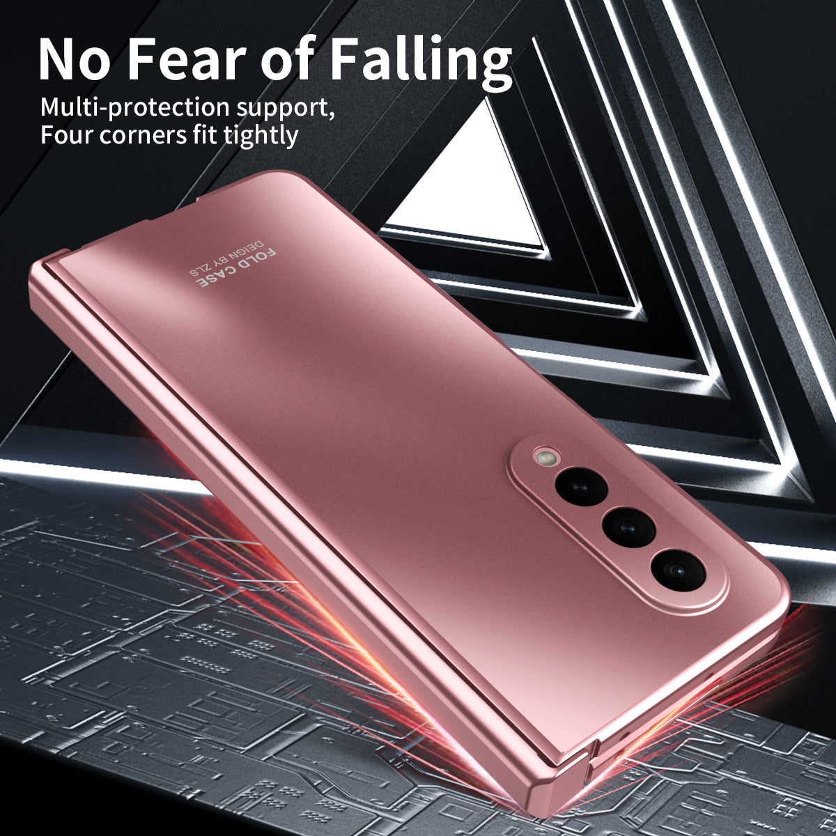 For Samsung Galaxy Z Fold4 5G Hard PC Phone Case Anti-Drop Protective Phone Shell Cover with Screen Film