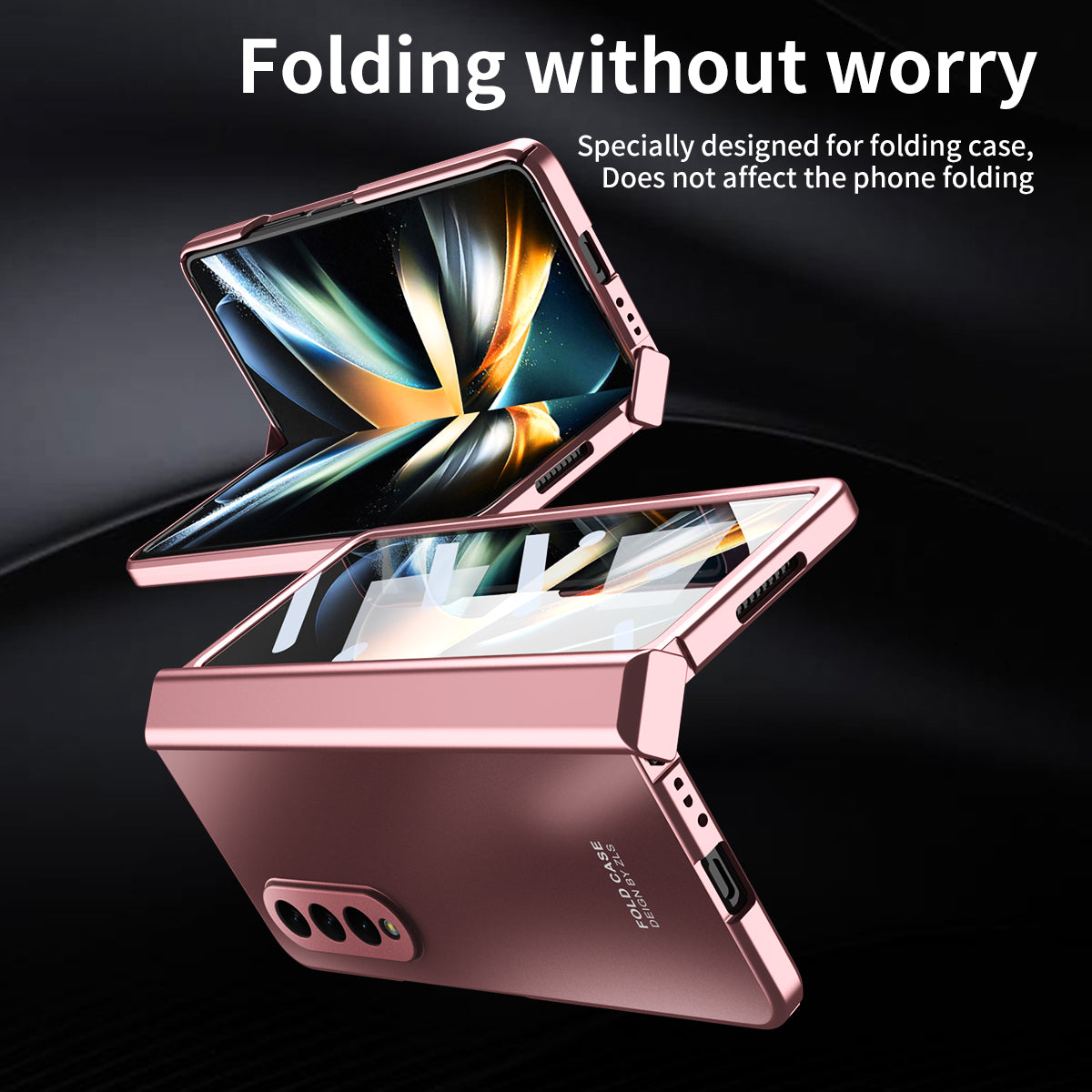 For Samsung Galaxy Z Fold4 5G Hard PC Phone Case Anti-Drop Protective Phone Shell Cover with Screen Film
