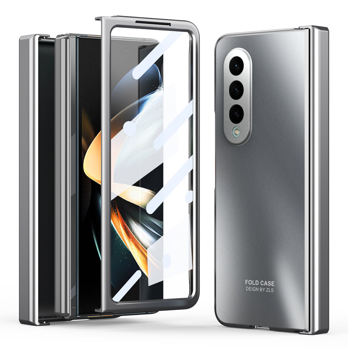 For Samsung Galaxy Z Fold4 5G Hard PC Phone Case Anti-Drop Protective Phone Shell Cover with Screen Film