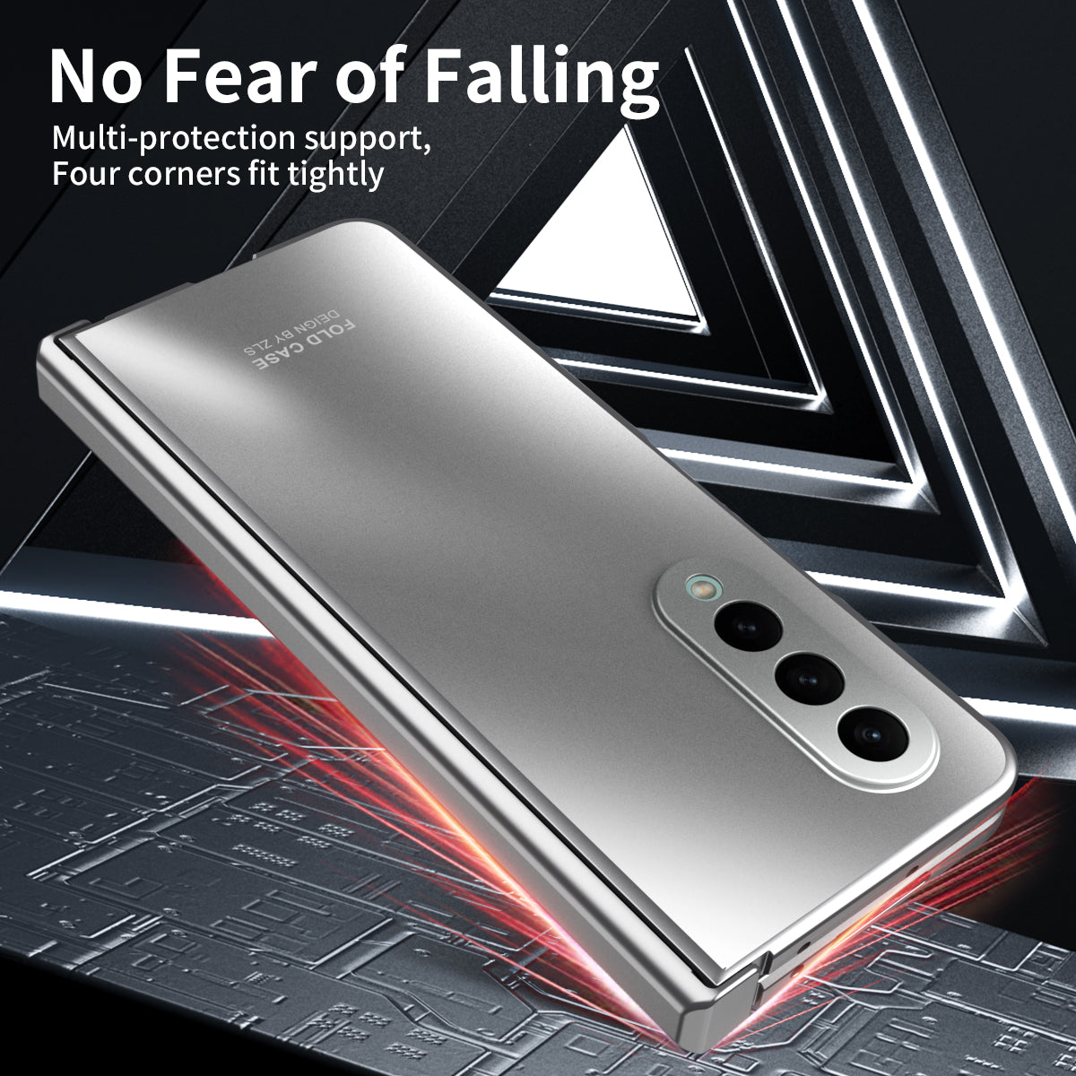 For Samsung Galaxy Z Fold4 5G Hard PC Phone Case Anti-Drop Protective Phone Shell Cover with Screen Film