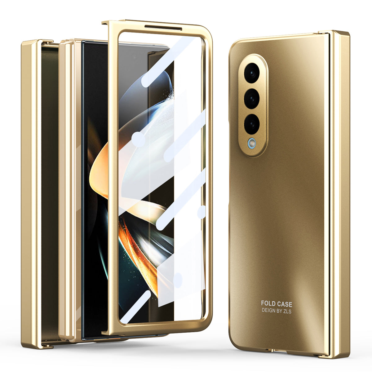 For Samsung Galaxy Z Fold4 5G Hard PC Phone Case Anti-Drop Protective Phone Shell Cover with Screen Film