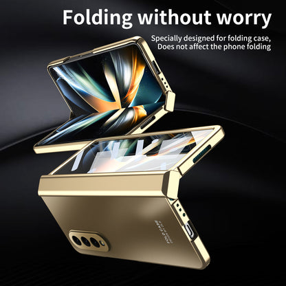 For Samsung Galaxy Z Fold4 5G Hard PC Phone Case Anti-Drop Protective Phone Shell Cover with Screen Film