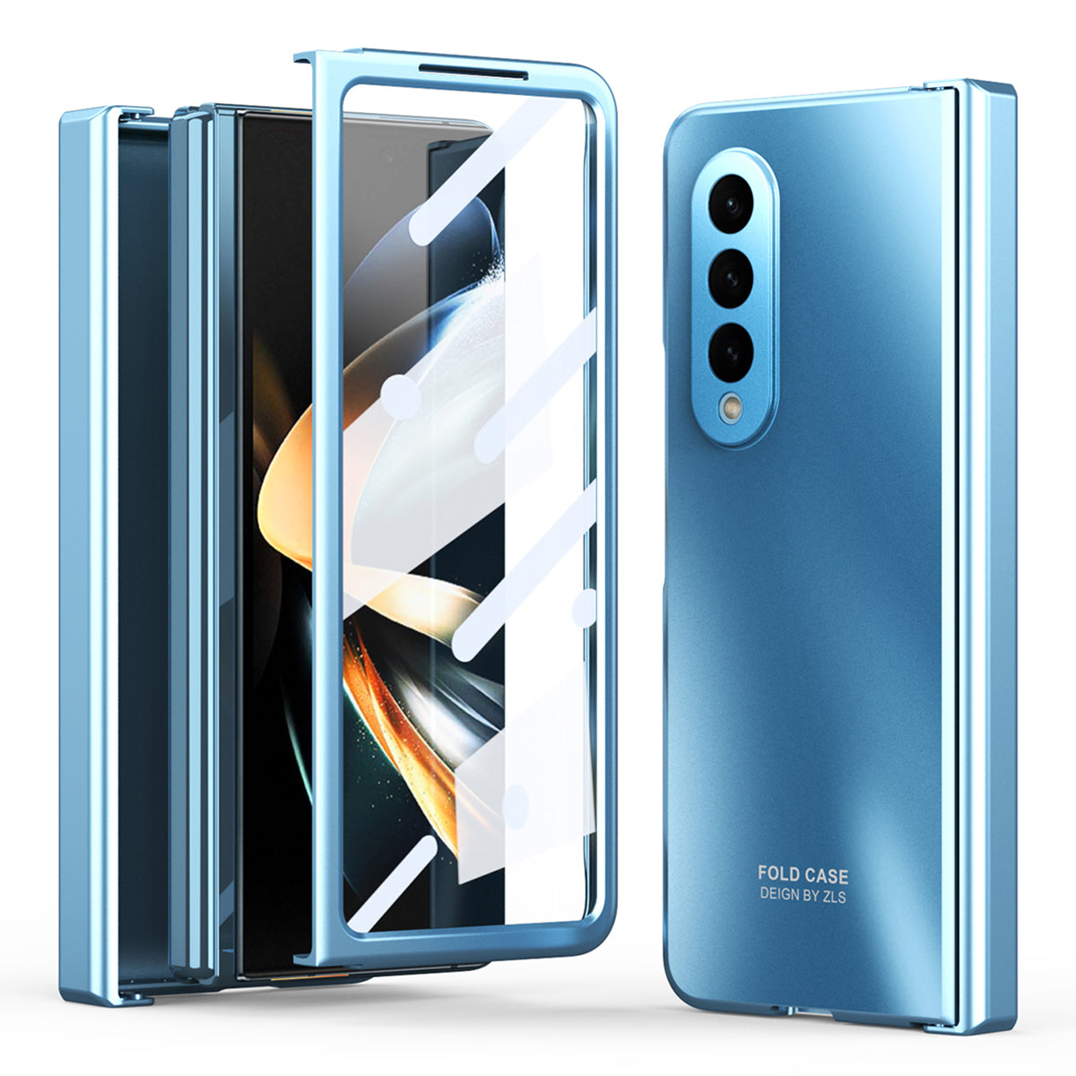 For Samsung Galaxy Z Fold4 5G Hard PC Phone Case Anti-Drop Protective Phone Shell Cover with Screen Film