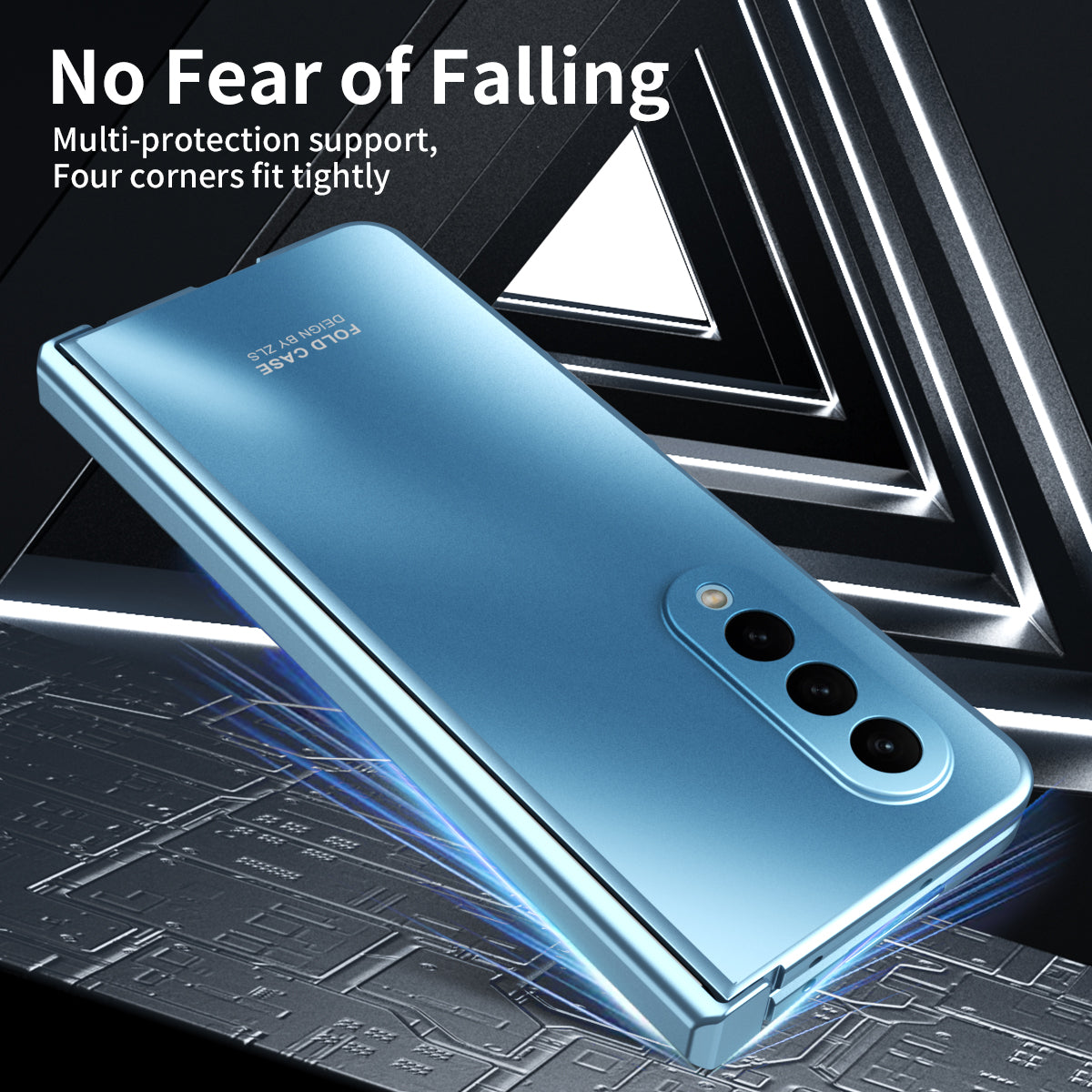 For Samsung Galaxy Z Fold4 5G Hard PC Phone Case Anti-Drop Protective Phone Shell Cover with Screen Film