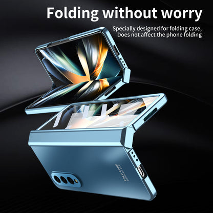 For Samsung Galaxy Z Fold4 5G Hard PC Phone Case Anti-Drop Protective Phone Shell Cover with Screen Film