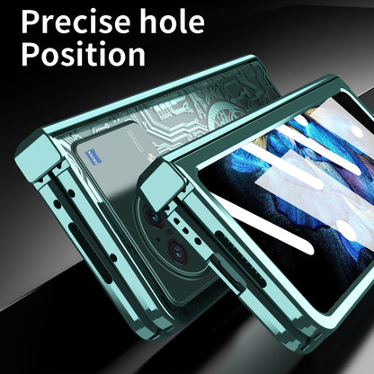 PC Cover for vivo X Fold Mechanical Legend Series Electroplating Folding Phone Case with Tempered Glass Film