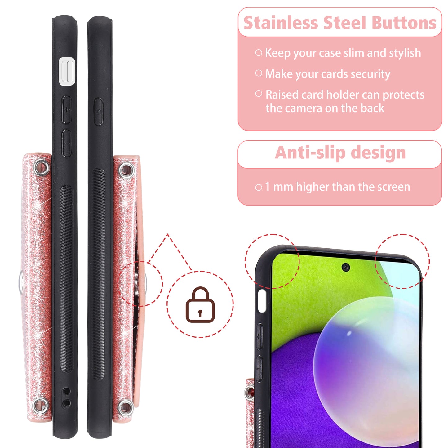 For Samsung Galaxy A32 4G (EU Version) Kickstand Card Holder Phone Case PU Leather+TPU Dustproof Phone Shell
