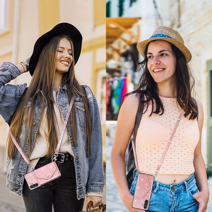 Triangle Kickstand PU Leather+TPU Phone Case for Samsung Galaxy A34 5G Card Holder Glittery Powder Phone Cover