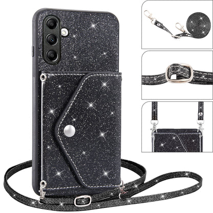 For Samsung Galaxy A14 5G / 4G PU Leather+TPU Phone Cover Kickstand Card Holder Cell Phone Case