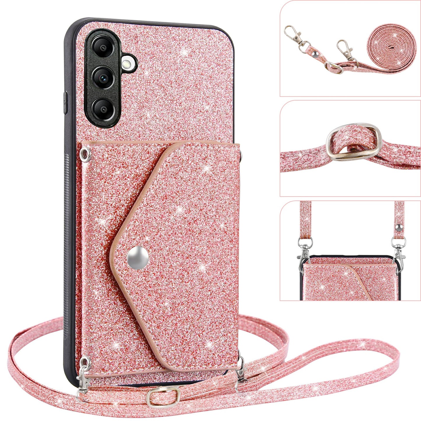 For Samsung Galaxy A14 5G / 4G PU Leather+TPU Phone Cover Kickstand Card Holder Cell Phone Case