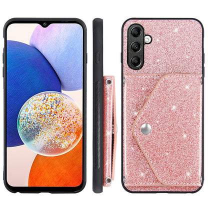 For Samsung Galaxy A14 5G / 4G PU Leather+TPU Phone Cover Kickstand Card Holder Cell Phone Case