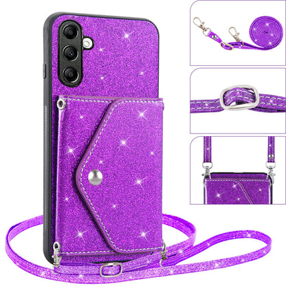 For Samsung Galaxy A14 5G / 4G PU Leather+TPU Phone Cover Kickstand Card Holder Cell Phone Case