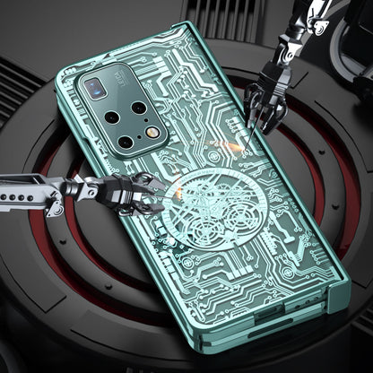 PC Cover for Huawei Mate X2 Mechanical Legend Series Folding Phone Electroplating Case with Tempered Glass Film