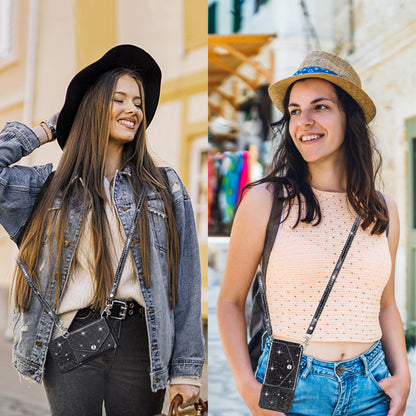 For Samsung Galaxy A52 4G / 5G / A52s 5G Card Holder Kickstand Phone Cover Glitter Leather Coated TPU Case