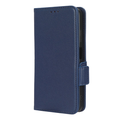 For Blackview A85 Wallet Phone Case PU Leather Litchi Texture Stand Cover with Strap