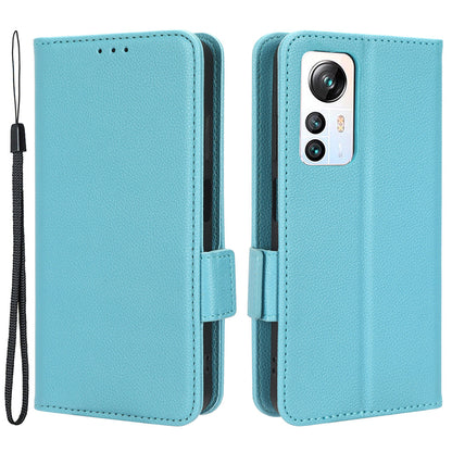 For Blackview A85 Wallet Phone Case PU Leather Litchi Texture Stand Cover with Strap