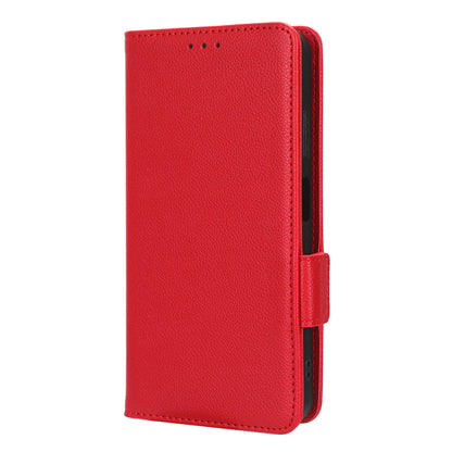 For Blackview A85 Wallet Phone Case PU Leather Litchi Texture Stand Cover with Strap