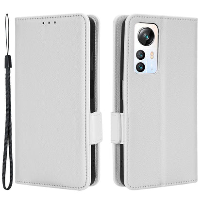 For Blackview A85 Wallet Phone Case PU Leather Litchi Texture Stand Cover with Strap