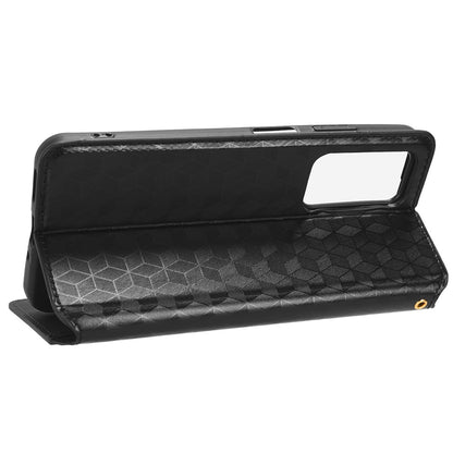 For Blackview A85 PU Leather Imprinted Rhombus Pattern Phone Case Stand Wallet Flip Cover