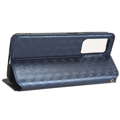 For Blackview A85 PU Leather Imprinted Rhombus Pattern Phone Case Stand Wallet Flip Cover