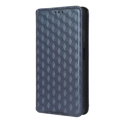 For Blackview A85 PU Leather Imprinted Rhombus Pattern Phone Case Stand Wallet Flip Cover