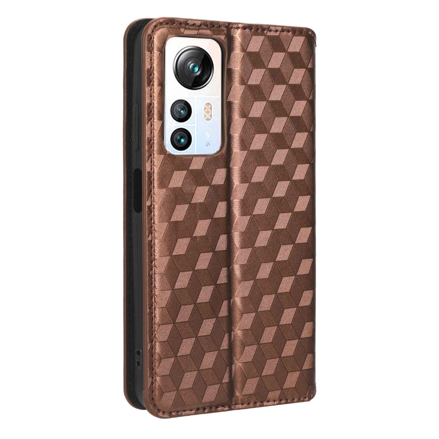 For Blackview A85 PU Leather Imprinted Rhombus Pattern Phone Case Stand Wallet Flip Cover
