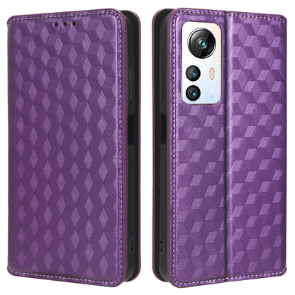 For Blackview A85 PU Leather Imprinted Rhombus Pattern Phone Case Stand Wallet Flip Cover