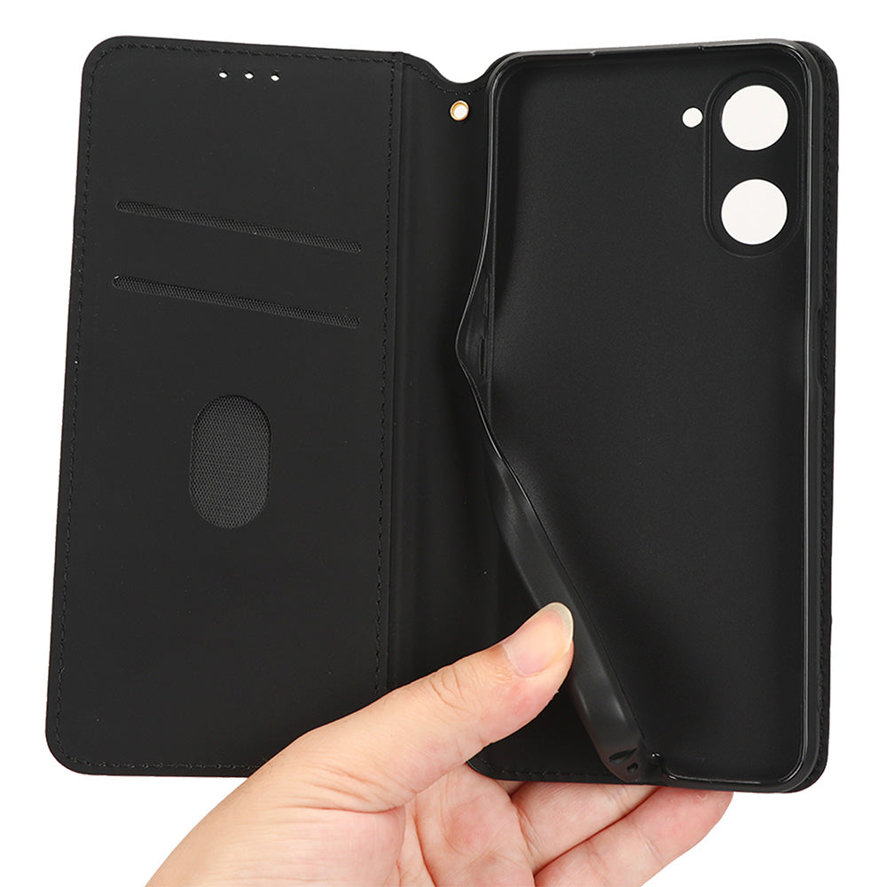 For Realme V30 5G / V30t PU Leather Wallet Case Imprinted Rhombus Pattern Stand Phone Cover