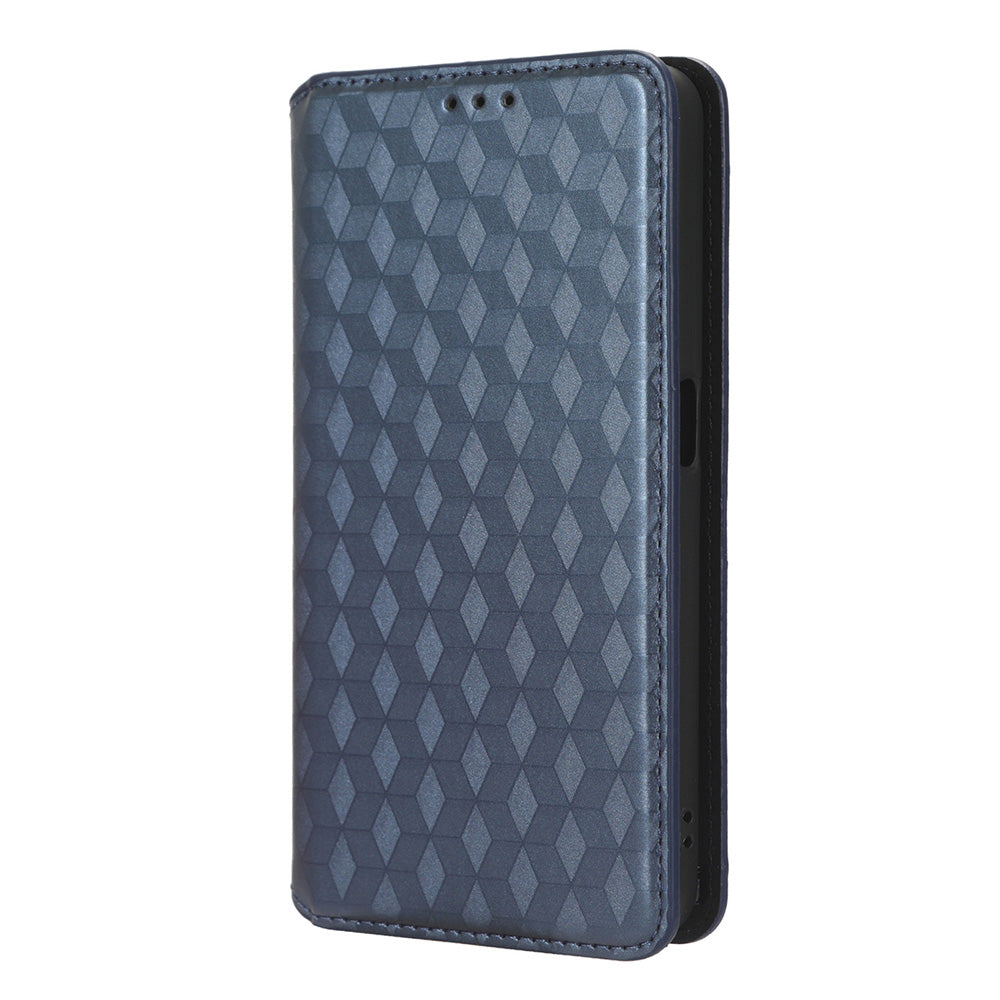 For Realme V30 5G / V30t PU Leather Wallet Case Imprinted Rhombus Pattern Stand Phone Cover
