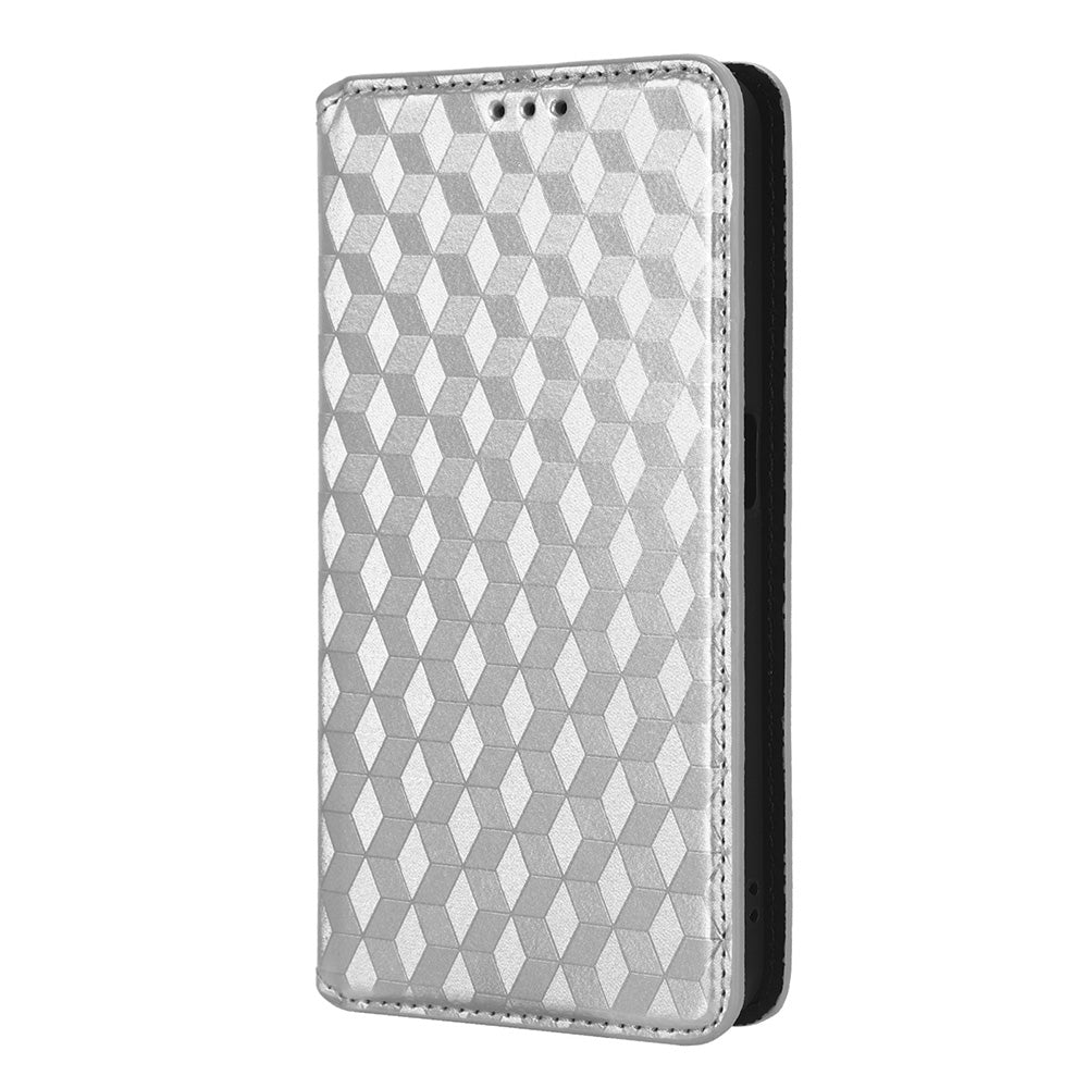 For Realme V30 5G / V30t PU Leather Wallet Case Imprinted Rhombus Pattern Stand Phone Cover