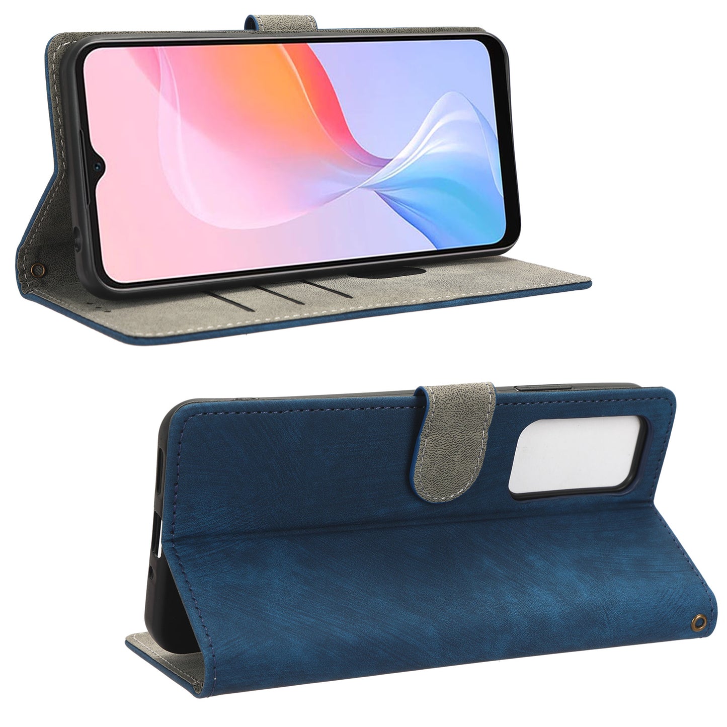 For Blackview A85 PU Leather Flip Wallet Case RFID Blocking Stand Phone Cover with Strap