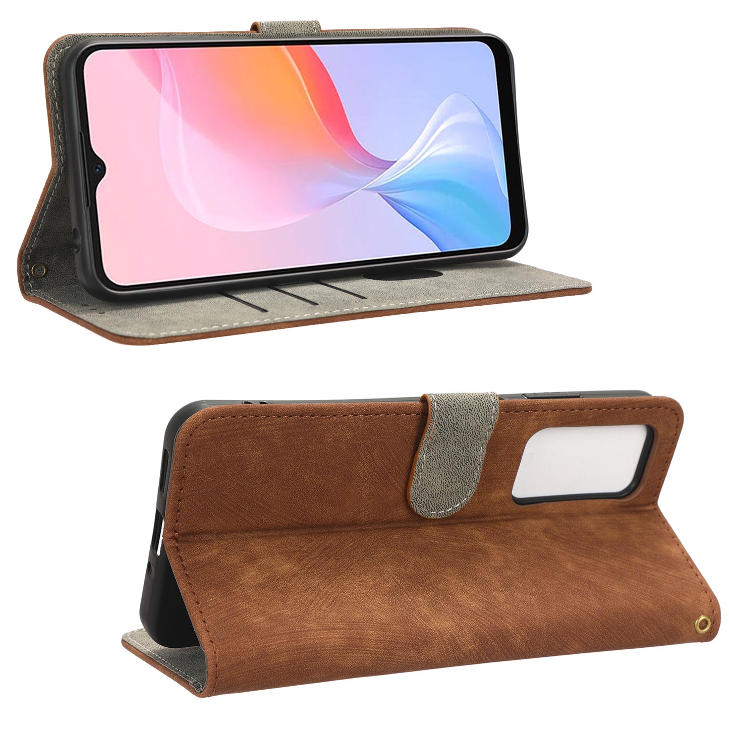 For Blackview A85 PU Leather Flip Wallet Case RFID Blocking Stand Phone Cover with Strap