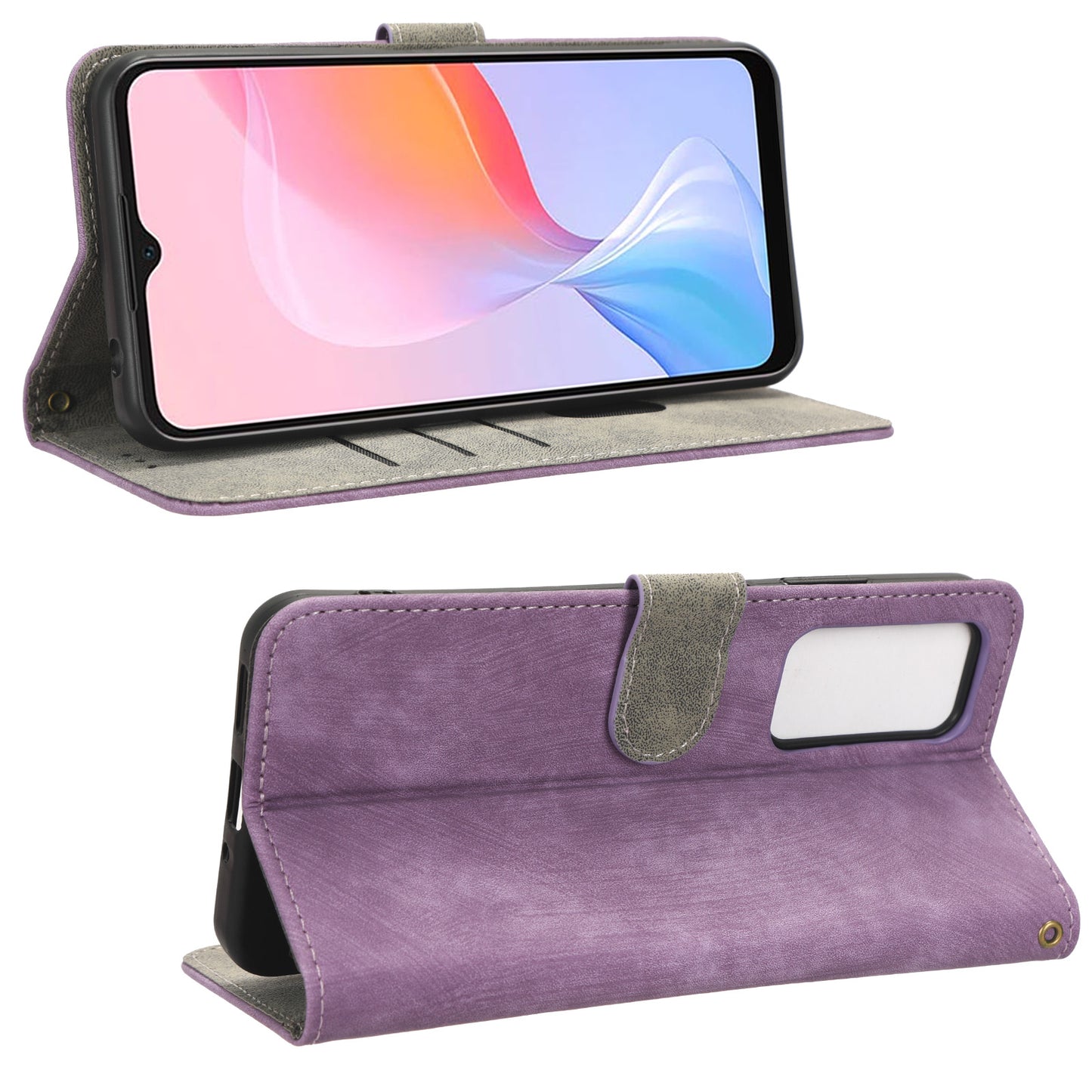 For Blackview A85 PU Leather Flip Wallet Case RFID Blocking Stand Phone Cover with Strap