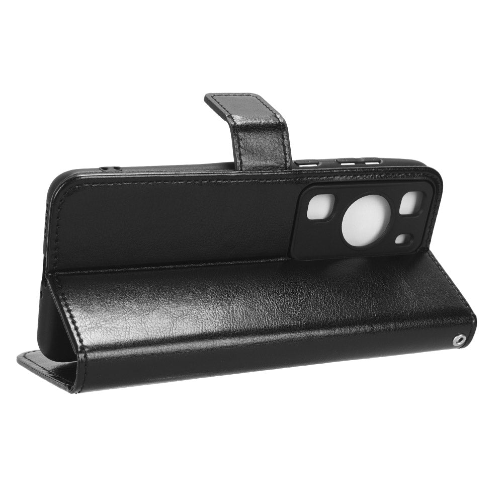 For Huawei P60 Pro / P60 Anti-Dust Crazy Horse Texture Wallet Phone Case PU Leather Phone Stand Cover