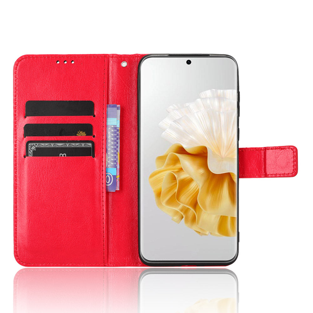 For Huawei P60 Pro / P60 Anti-Dust Crazy Horse Texture Wallet Phone Case PU Leather Phone Stand Cover
