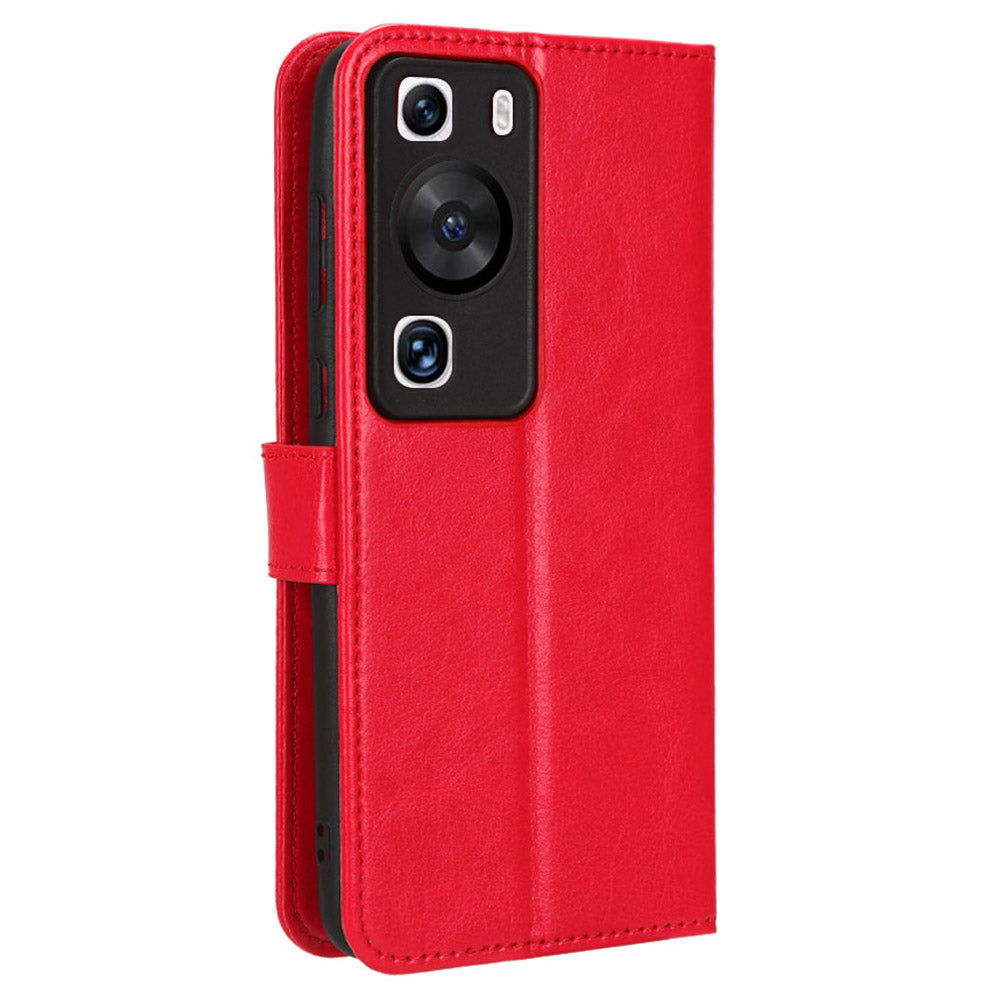 For Huawei P60 Pro / P60 Anti-Dust Crazy Horse Texture Wallet Phone Case PU Leather Phone Stand Cover