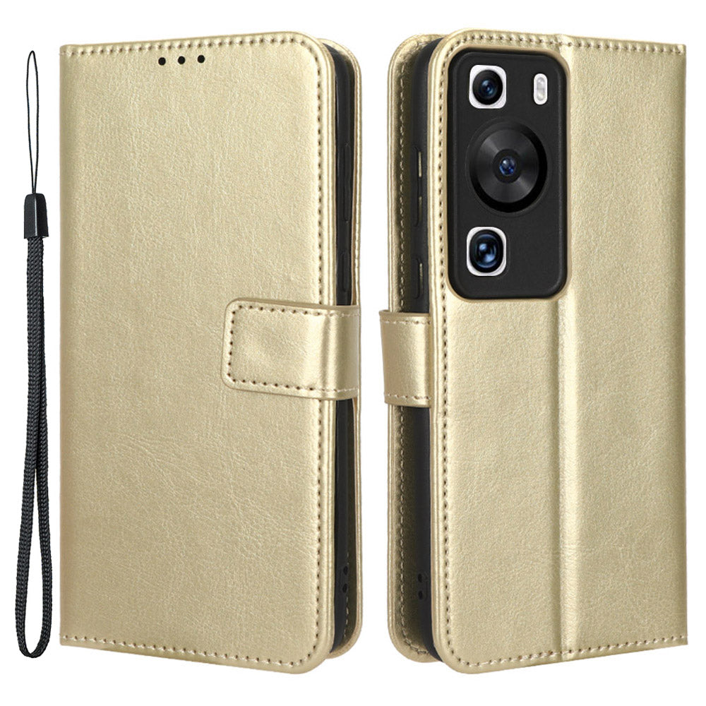 For Huawei P60 Pro / P60 Anti-Dust Crazy Horse Texture Wallet Phone Case PU Leather Phone Stand Cover