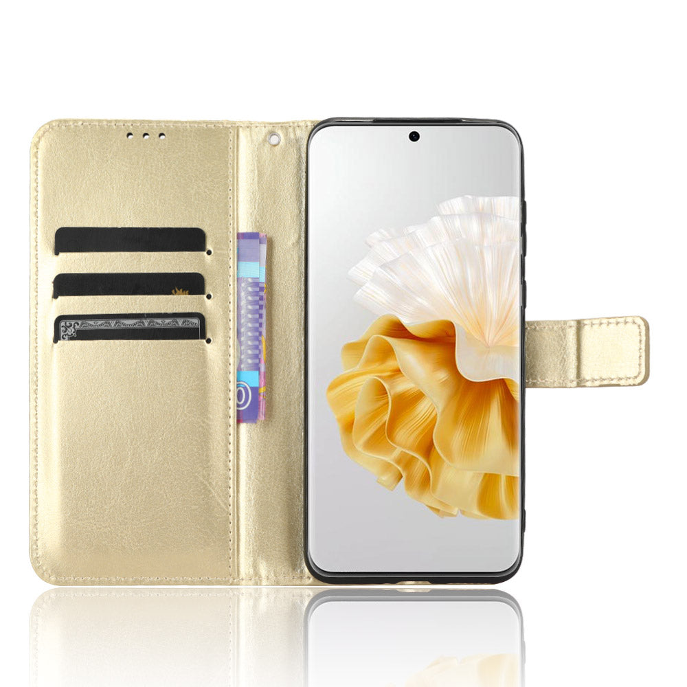 For Huawei P60 Pro / P60 Anti-Dust Crazy Horse Texture Wallet Phone Case PU Leather Phone Stand Cover