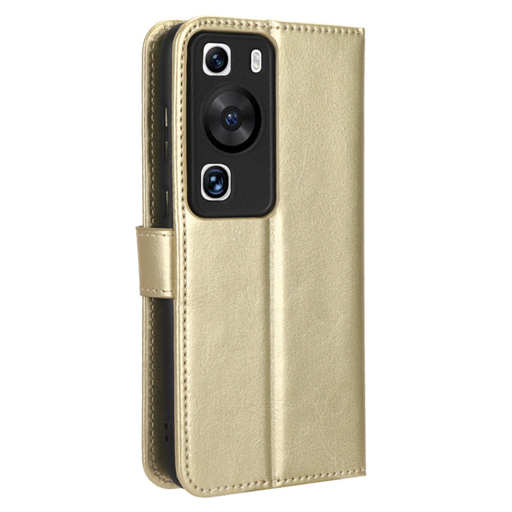 For Huawei P60 Pro / P60 Anti-Dust Crazy Horse Texture Wallet Phone Case PU Leather Phone Stand Cover