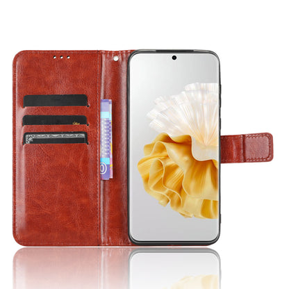 For Huawei P60 Pro / P60 Anti-Dust Crazy Horse Texture Wallet Phone Case PU Leather Phone Stand Cover