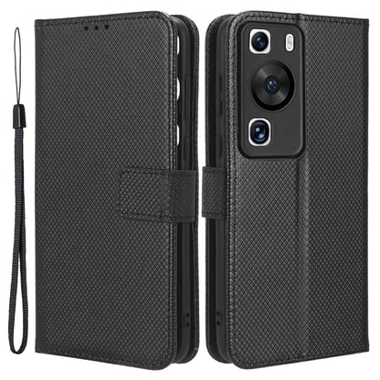 For Huawei P60 Pro / P60 Flip PU Leather Protective Cover Diamond Texture Wallet Anti-Scratch Phone Case