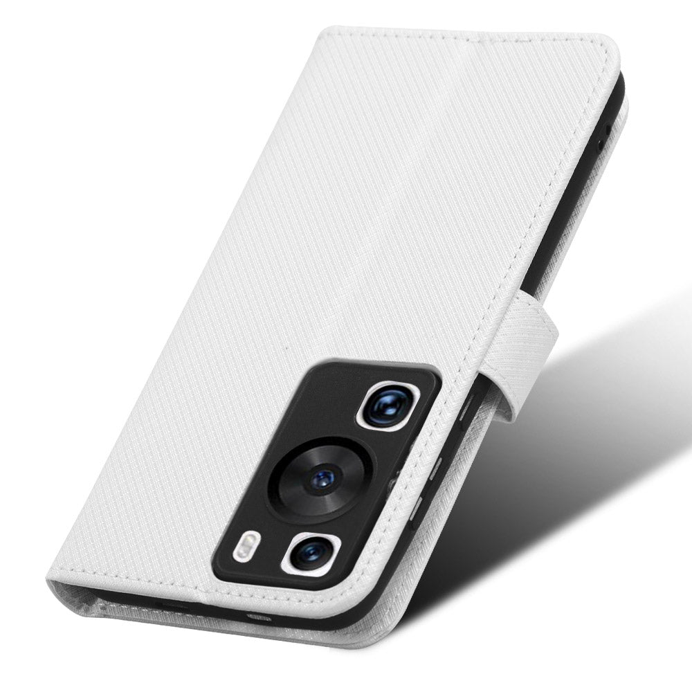 For Huawei P60 Pro / P60 Flip PU Leather Protective Cover Diamond Texture Wallet Anti-Scratch Phone Case