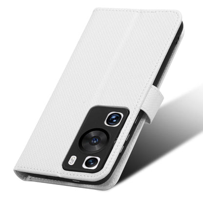 For Huawei P60 Pro / P60 Flip PU Leather Protective Cover Diamond Texture Wallet Anti-Scratch Phone Case