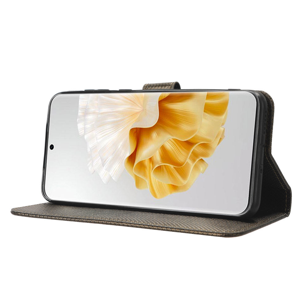 For Huawei P60 Pro / P60 Flip PU Leather Protective Cover Diamond Texture Wallet Anti-Scratch Phone Case