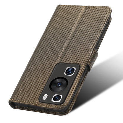 For Huawei P60 Pro / P60 Flip PU Leather Protective Cover Diamond Texture Wallet Anti-Scratch Phone Case