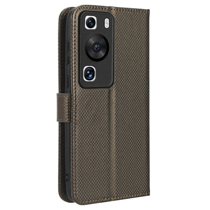 For Huawei P60 Pro / P60 Flip PU Leather Protective Cover Diamond Texture Wallet Anti-Scratch Phone Case